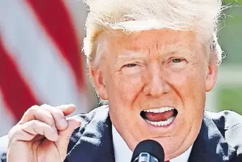 Vor dem Weißen Haus: Trump kündigt den Austritt der USA an.