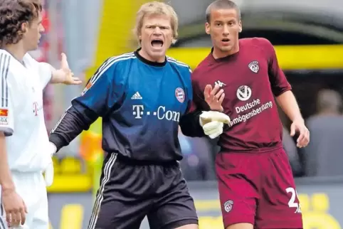 Sein einziges Bundesligaspiel absolvierte Danko Boskovic (rechts) am 3. April 2004 gegen Bayern München (in der Mitte Oliver Kah
