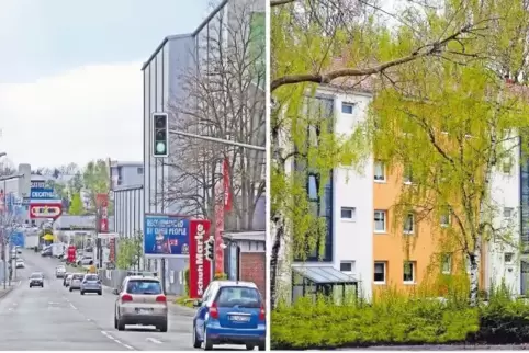 1967 siedelten sich im Gewerbegebiet West/Merkurstraße die ersten Betriebe an (aktuelles Foto links), und der letzte Bauabschnit