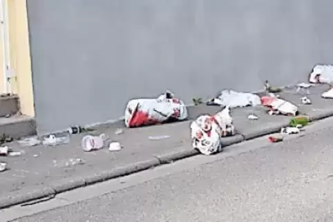 Müll so weit das Auge reicht: Gestern Morgen verschandelte Abfall das Straßenbild in Edenkoben.