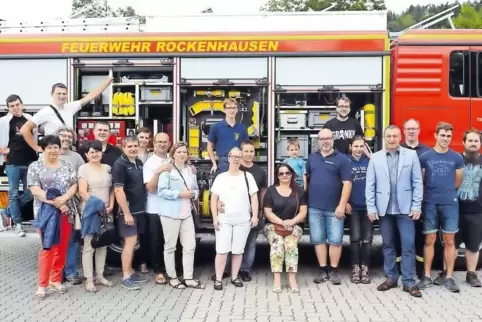 Austausch unter Kollegen: Unter den Gästen aus Glubczyce waren auch Mitglieder der dortigen Feuerwehr. Sie haben bei einem Besuc