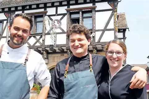 Neustart in Kallstadt für (von links) Max Goldberg, Benjamin Peifer und Bettina Thiel.