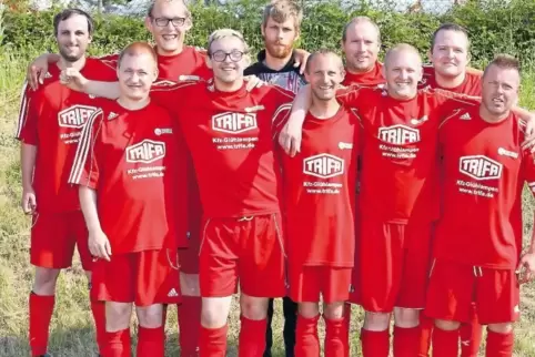 Team 1 der Südpfalzwerkstatt Offenbach (von links): hinten David Gensheimer, Markus Dützen, Dominik Zickler, Dominik Haber und F