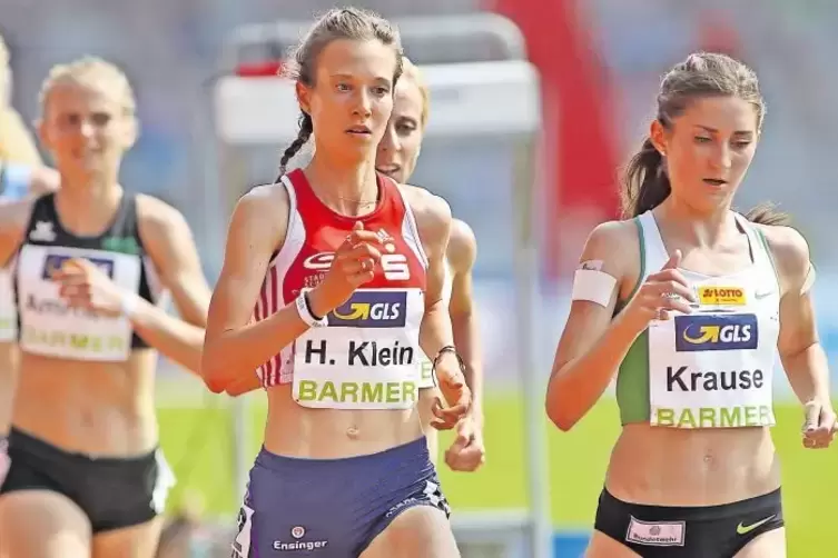 Die stärksten 5000-Meter-Läuferinnen in Erfurt: Hanna Klein und Gesa Krause lieferten sich eins der spannendsten Rennen der DM.