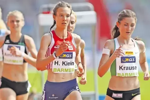 Die stärksten 5000-Meter-Läuferinnen in Erfurt: Hanna Klein und Gesa Krause lieferten sich eins der spannendsten Rennen der DM.