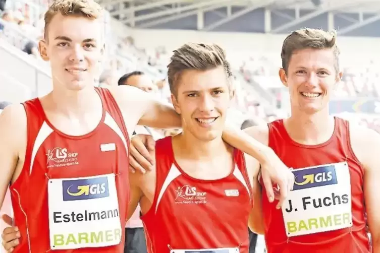 In 8:04,18 min liefen Moritz Estelmann, Sebastian Blessing und Johannes Fuchs vom TV Rheinzabern die 3 x 1000 Meter. Platz 23.