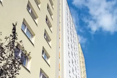 Feuersicher: Die neue Fassade der Wörther Hochhäuser.