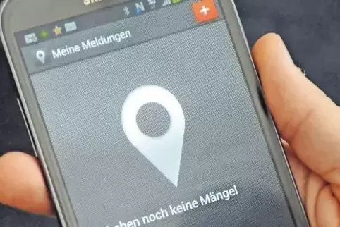 Die Mängelmelder-App: Mit ihr können Missstände per Smartphone an die Verwaltung übermittelt werden.