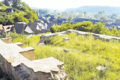 Freigelegte Mauerreste auf dem Blieskasteler Schlossberg.