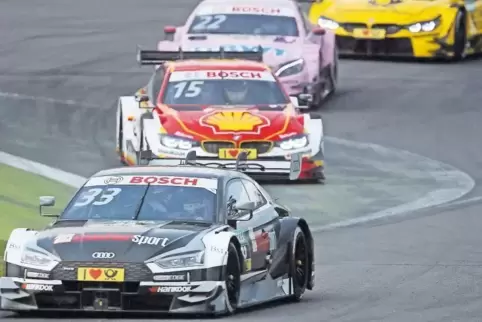 Für René Rast vom Neustadter Team Rosberg im schwarzen Audi war es ein erfolgreiches Wochenende bei der DTM in Moskau.