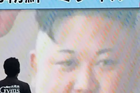 Vor seiner Unberechenbarkeit haben die Japaner Angst: der nordkoreanische Machthaber Kim Jong Un im japanischen Fernsehen.