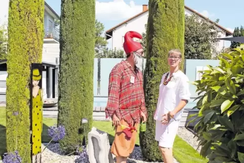 In Maike Müllers Garten begrüßte ein „Zwerg“ die Besucher.