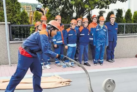 Die Prüfung zur Jugendflamme war Teil des Feuerwehrfests.