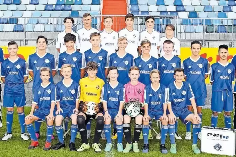 Das U15-Regionalligateam des FKP: (hinten von links) Tim Gampfer, Tom Dahler, Paul Buchheit, Edison Shala, Lennart Vogt, Maximil