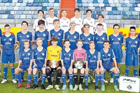 Das U15-Regionalligateam des FKP: (hinten von links) Tim Gampfer, Tom Dahler, Paul Buchheit, Edison Shala, Lennart Vogt, Maximil