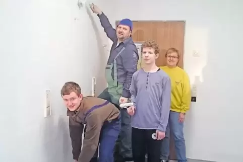 „Streichquartett“ im Einsatz: Leon Bayer, Stefan Bayer, Felix Bayer, Karin Cramme-Renner (von links).
