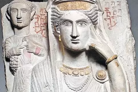 Römisch streng und orientalisch zugleich: Begräbnisrelief aus Palmyra.