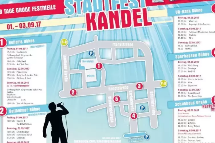 Musik auf f&uuml;nf B&uuml;hnen: Das Programm verspricht abwechslungsreich zu werden. Die B&uuml;hnen sind in der Altstadt verteilt.