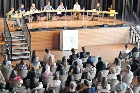 Vor 450 Schülern beider Gymnasien stellten die Direktkandidaten von Linke, Grünen, SPD, CDU und FDP ihre Ziele vor.