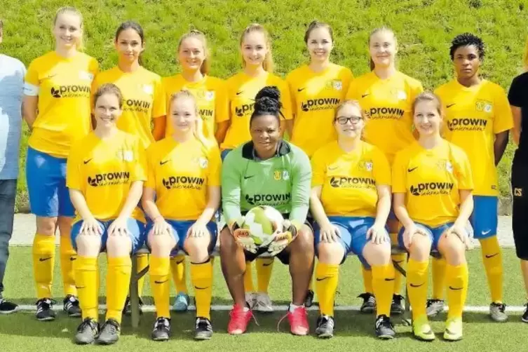 Mit dieser Truppe geht Aufsteiger SV Ixheim/Einöd die neue Spielzeit in der Damen-Verbandsliga Südwest an (hinten von links): Tr