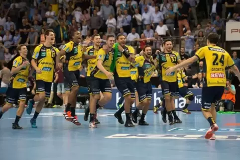 So jubelten die Löwen nach dem Erfolg im Supercup. Foto: 