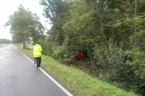 Der Mazda des 69-Jährigen landete an einem Baum. Foto: Polizei