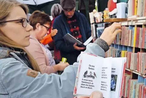 Da kann kein E-Book mithalten: Minibücher am Stand von Büchbinderin Hedwig Müller aus Landau.