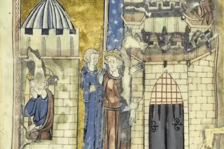 Richards Gefangenschaft, Heimkehr und Tod auf einem Blatt der Effigies ad Regem Angliae 1280-100.