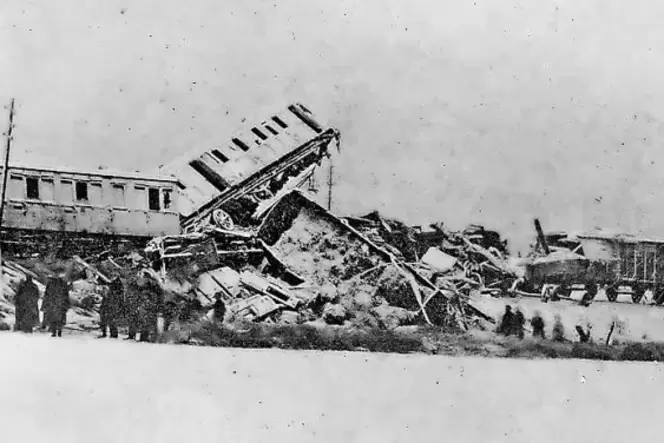 Ein Bild des Grauens bot sich den Helfern bei dem Zugunglück am 7. Januar 1918.