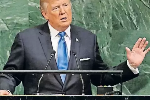 Am Rednerpult bei den Vereinten Nationen: Trump.