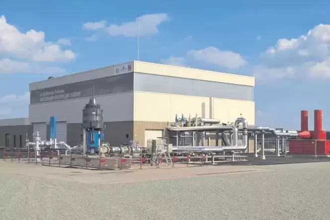 Das Geothermie-Wärmeheizkraftwerk im elsässischen Rittershoffen: So ähnlich könnte das von der Deutschen Erdwärme geplante Geoth Das Geothermie-Wärmeheizkraftwerk im elsässischen Rittershoffen: So ähnlich könnte das von der Deutschen Erdwärme geplante Geoth