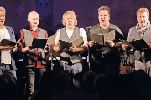Sängerknaben im fortgeschrittenen Alter: Die Prinzen beim Auftritt in der Friedenskirche.
