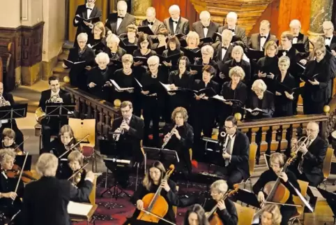 Bezirkskantorei und Collegium musicum unter der Leitung von Martin Reitzig bei einem Konzert im Jahr 2015 in der Paulskirche. Ko