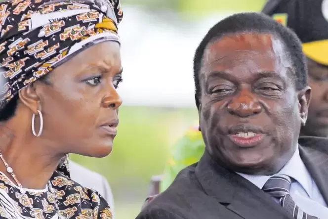 Machtkampf gegen Grace Mugabe (links) gewonnen: Emmerson Mnangagwa, wegen seiner Verschlagenheit von den Simbabwern "das Krokodi