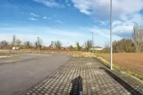 Hier sollen bis zu 35 Wohnhäuser entstehen: ein Panoramablick von der Speyerer Straße aus auf das künftige Baugebiet.