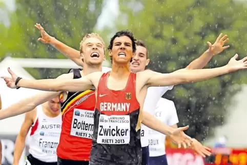 Patrick Zwickers größter Erfolg: die Goldmedaille bei der U20-Europameisterschaft 2013 in Rieti.