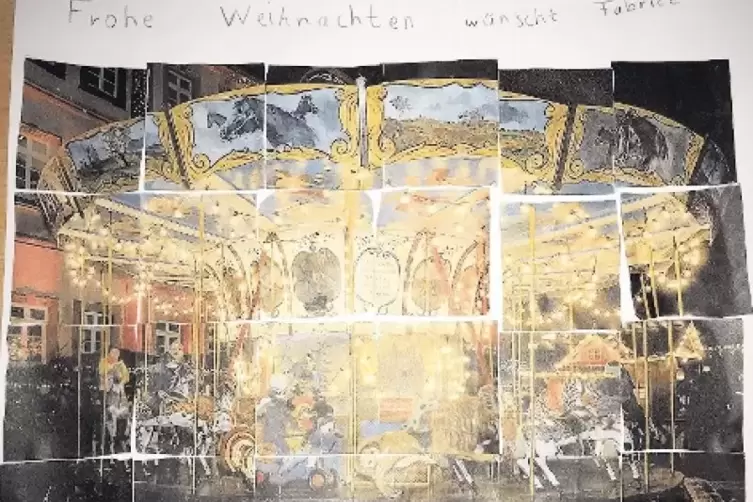 Gepuzzelt und mit einem lieben Weihnachtsgru&szlig; versehen von Fabrice Sire.