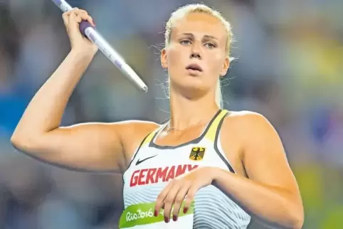 Christin Hussong bei ihren ersten Olympischen Spielen 2016 in Rio de Janeiro.