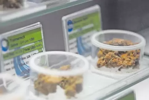 Legaler Milliarden-Markt: Verschiedene Sorten Marihuana werden in einem Geschäft in Santa Cruz, Kalifornien, verkauft.