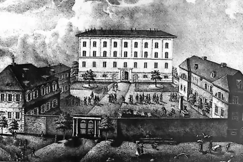Das Lehrerseminar auf dem Rittersberg um die Mitte des 19. Jahrhunderts.