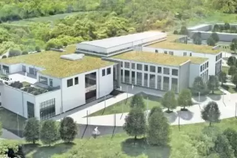 So soll einmal die neue High School auf der Ramsteiner Air Base aussehen. Rund 1100 amerikanischen Schülern wird sie Platz biete