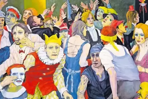 „Hinter der Maske“ (Öl, 2017) von Werner Brand (Detail).