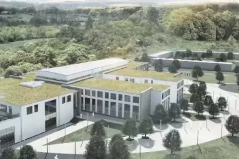 So soll einmal die neue High School auf der Ramsteiner Air Base aussehen. Rund 1100 Schülern wird sie Platz bieten.