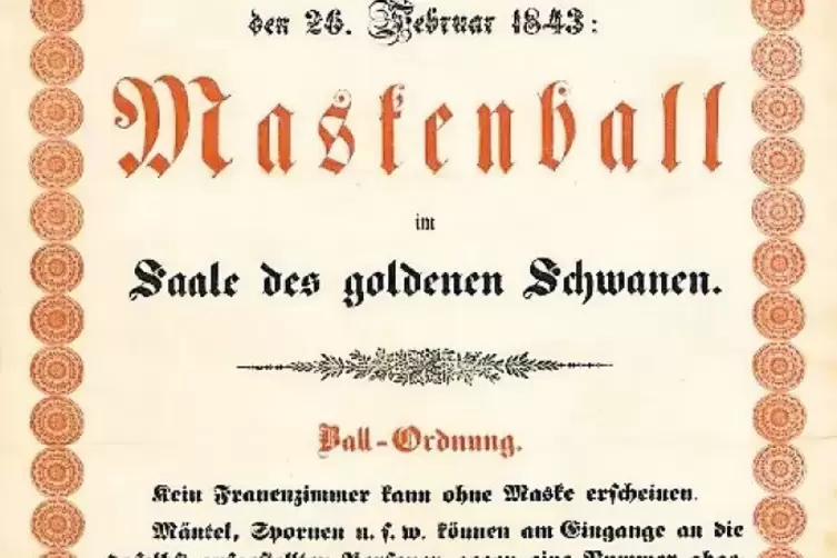 Plakat zum Maskenball.