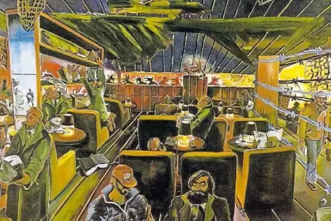 Groß: Jörg Immendorffs „Café Deutschland IV“ (Ausschnitt).