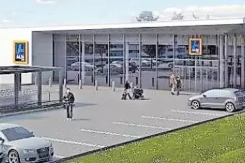 So wie in dieser Grafik soll der neue Markt einmal aussehen. Eine hohe Fensterfront soll für mehr Sonnenlicht sorgen. In dem sei