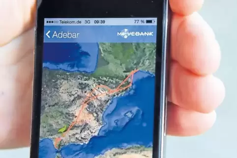 Die Störche-App zeigt den Flug von Adebar.