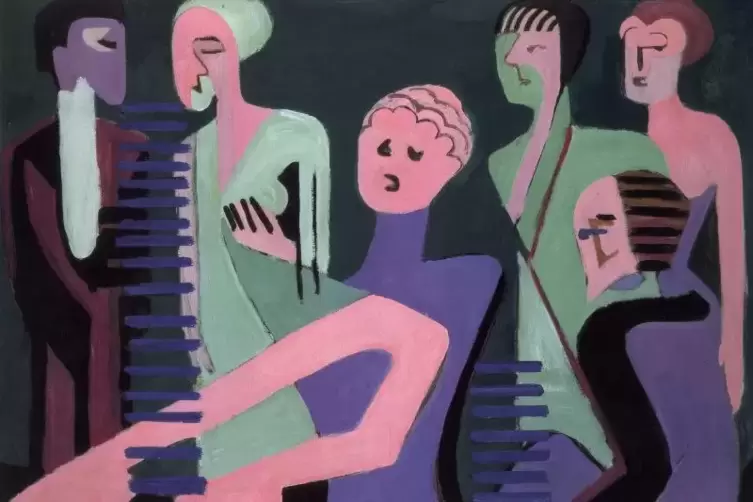 Ernst Ludwig Kirchner: „Sängerin am Klavier“. Das Ölbild ist das mutmaßliche teuerste Bild, das auf der Kunstmesse art Karlsruhe