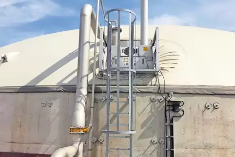 Zwei dieser Gärtanks sollen in Westheim entstehen. Darauf sitzt die sogenannte Gasglocke.