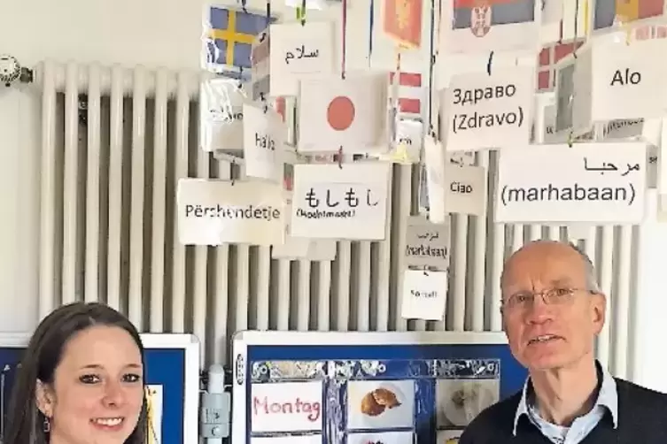 Daniela Kroi&szlig; und Pfarrer Wolfdietrich Rasp.